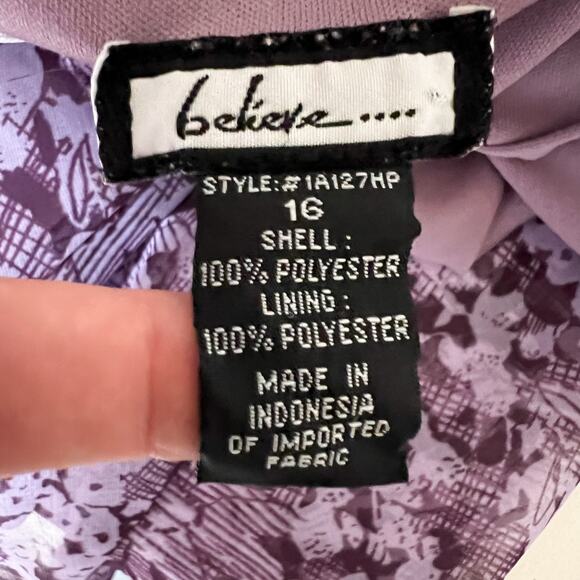 Vintage | 90s Believe Purple Lavender Floral Spaghetti Strap Y2K Midi Dress 16 - Picture 10 of 10